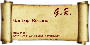 Gariup Roland névjegykártya